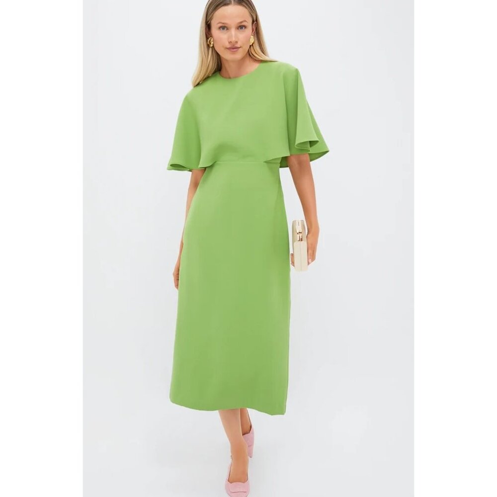 Tuckernuck Pomander Place Cape Lindy Dress in Pistachio Green 2 New Womens Midi
